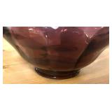 Decorative Footed Amethyst Glass Bowl