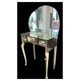 Mirrored Vanity Table with Elegant Curved Legs