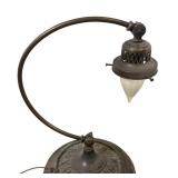 Vintage Turkish Swan Neck Metal Table / Desk Lamp