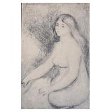 "Baigneuse" Drypoint Etching Print by Pierre-Auguste Renoir