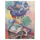 "Woman with a Red Hat" Print by Henri Matisse Exhibition Print for the S. Haas Collection San Fransisco Museum of Modern Art