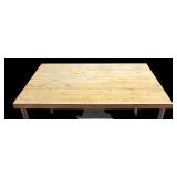 Heavy-Duty Work Table with Butcher Block Top and Storage