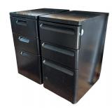 Two Black Metal File Cabinets
