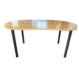 Large Kidney Shaped Office Conference Table with Black Legs