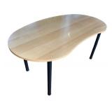 Large Kidney Shaped Office Conference Table with Black Legs