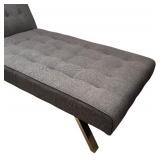 Gray Tufted Chaise Lounge Chair
