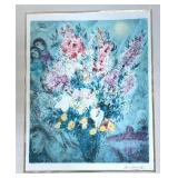 "Lovers Bouquet IV" Limited Edition Framed Print by Marc Chagall