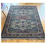 Area Rug with Geometric Patterns, 66 x 92 Inches