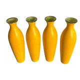 Four Vibrant Yellow Vases by Pier 1