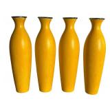 Four Vibrant Yellow Vases by Pier 1