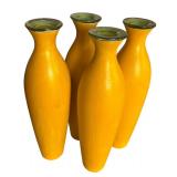 Four Vibrant Yellow Vases by Pier 1