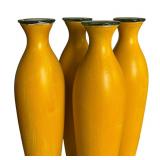Four Vibrant Yellow Vases by Pier 1