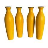Four Vibrant Yellow Vases by Pier 1