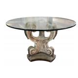 Neoclassical Italian Glass-Top Dining Table