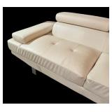 Poundex White Faux Leather Sectional Sofa