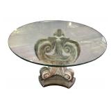 Neoclassical Italian Glass-Top Dining Table