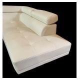 Poundex White Faux Leather Sectional Sofa