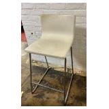Ikea Bernhard White Faux Leather Bar Stool