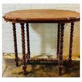 Vintage Wooden Side Table with Barley Twist Legs