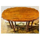 Vintage Wooden Side Table with Barley Twist Legs