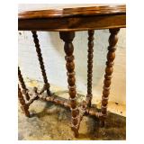 Vintage Wooden Side Table with Barley Twist Legs