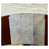 David Marshall Round Wall Mirror with Stone Inlay, 45" Diameter