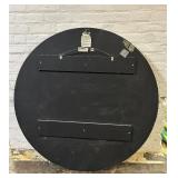 David Marshall Round Wall Mirror with Stone Inlay, 45" Diameter