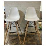 Pair of White Eiffel Barstools