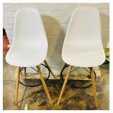 Pair of White Eiffel Barstools