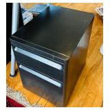 Two Drawer Black Metal Filing Cabinet