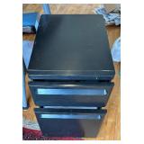 Two Drawer Black Metal Filing Cabinet