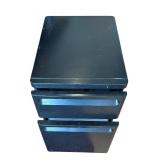 Two Drawer Black Metal Filing Cabinet