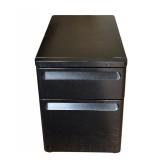 Two Drawer Black Metal Filing Cabinet