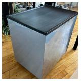 Two Drawer Metal Filing Cabinet on Wheels