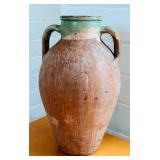 Vintage Two Handled Turkish Terracotta Vase / Pottery Clay Pot