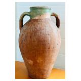 Vintage Two Handled Turkish Terracotta Vase / Pottery Clay Pot