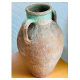 Vintage Two Handled Turkish Terracotta Vase / Pottery Clay Pot