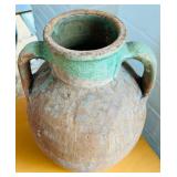 Vintage Two Handled Turkish Terracotta Vase / Pottery Clay Pot