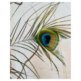 Large Test Tube Style Glass Vase with Faux Foliage