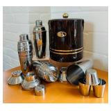 Vintage Ice Bucket and Cocktail Shakers