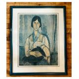 "Gypsy Woman With Baby 1919" by Amedeo Modigliani Framed Print