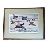 Framed Print Bluebills in a Snow Storm from The Game Art Collection of The Remington Arms Company, Inc. Art Print