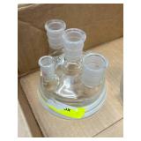 Lot of Specialty Glass Chamber, 24/40 & 14/35 Top Connecters