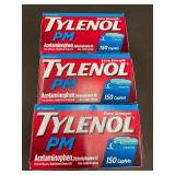 TROL - Set of 3 Tylenol PM Extra Strength 150 Caplets with Acetaminophen