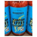 NE2 - Set of 6 Woodstock Scorpion Pepper Hot Sauce Bottles (5 fl oz each)