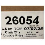 NE 1 - TGI Fridays 3.5 oz Crinkle Fries Corn Snacks Chili Cheese - Case of 6