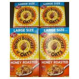 WA 3 - Set of 4 Large Size Honey Bunches of Oats Cereal Boxes, Honey Roasted, 15 oz Each