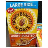 WA 3 - Set of 4 Large Size Honey Bunches of Oats Cereal Boxes, Honey Roasted, 15 oz Each