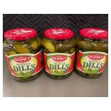Collection of 3 Gedney Whole Dill Pickles Jars, 32 fl oz Each