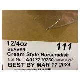 HI 3 - Set of 12 Beaver Cream Horseradish 4oz Jars